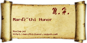 Maróthi Hunor névjegykártya